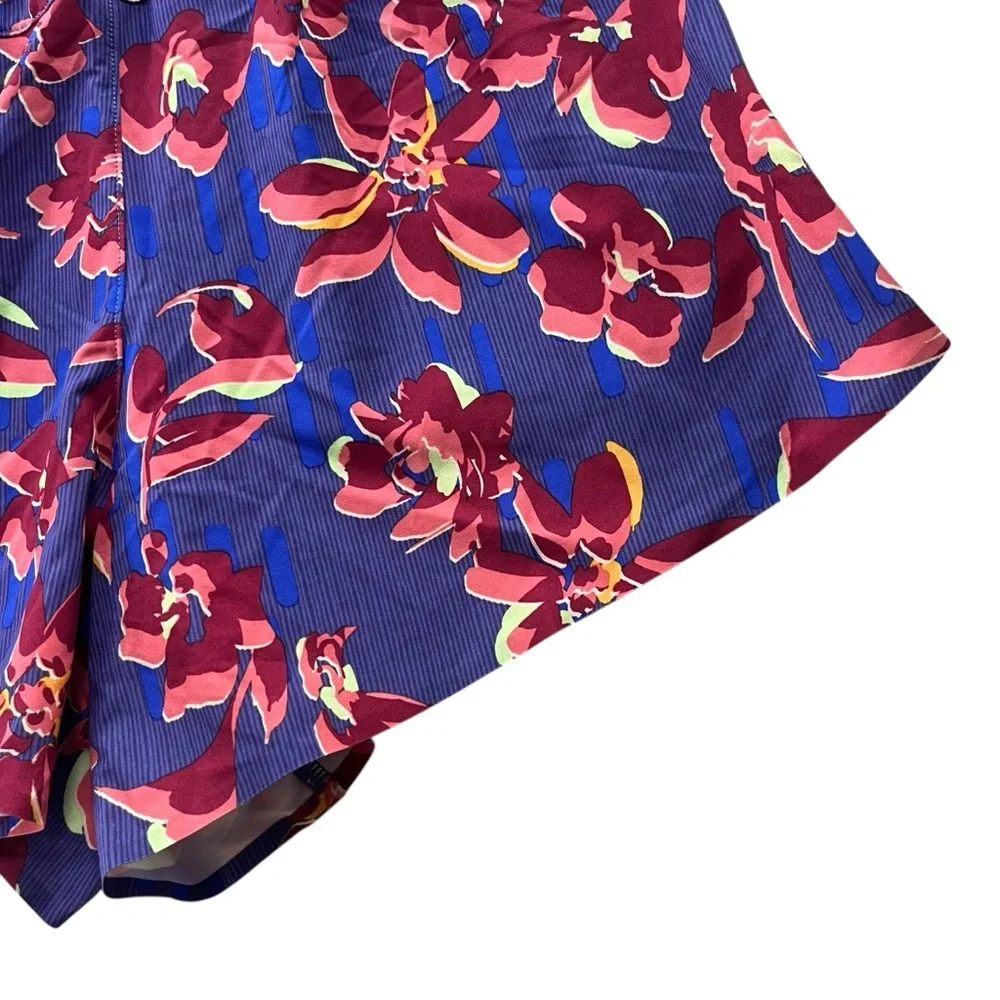 Athleta Womens XXS Blue Purple Pink Floral Crossroads Shorts Run Athletic 881779